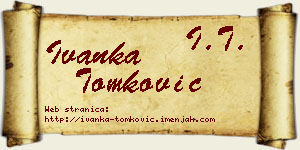 Ivanka Tomković vizit kartica